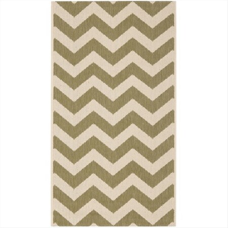 Safavieh 4 Ft. X 5 Ft. -7 In. Small Rectangle Indoor-Outdoor Courtyard- Green And Beige- Machine Made Rug CY6244-244-4